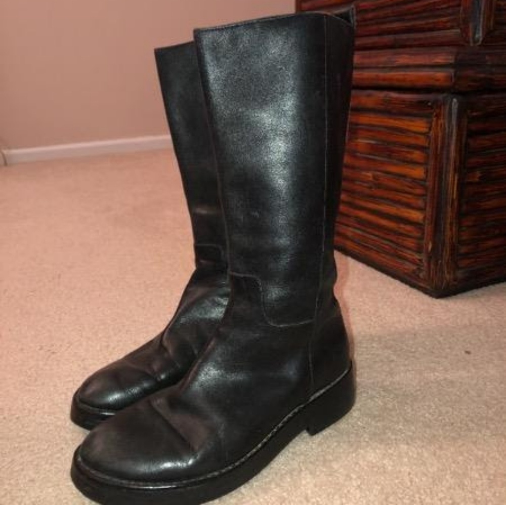 Ann Demeulemeester Black Leather Boots